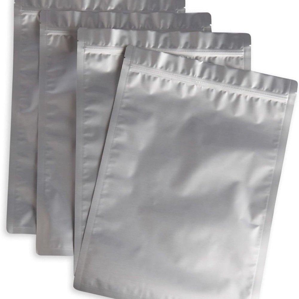 NEW 39 pcs silver resealable bags for storage and organization, different sizes